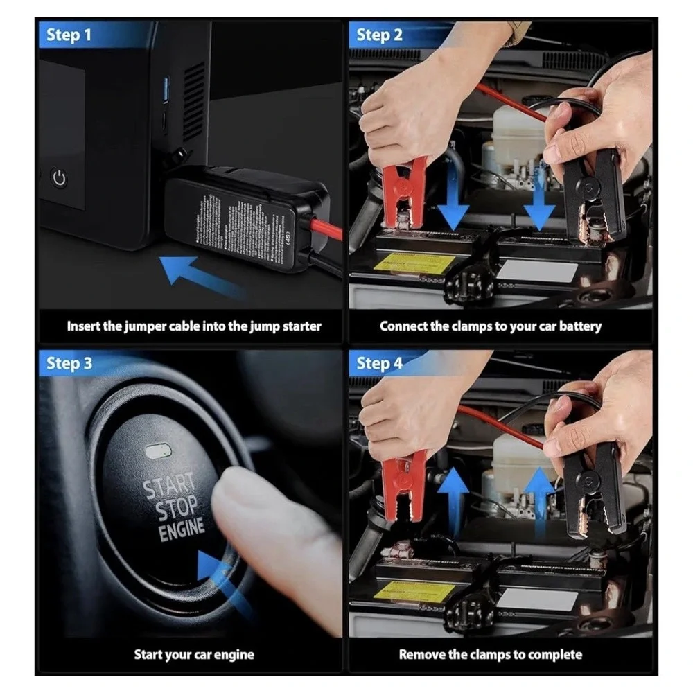 4000A Jump Starter with Air Compressor, 12V Portable Car Battery Charger,